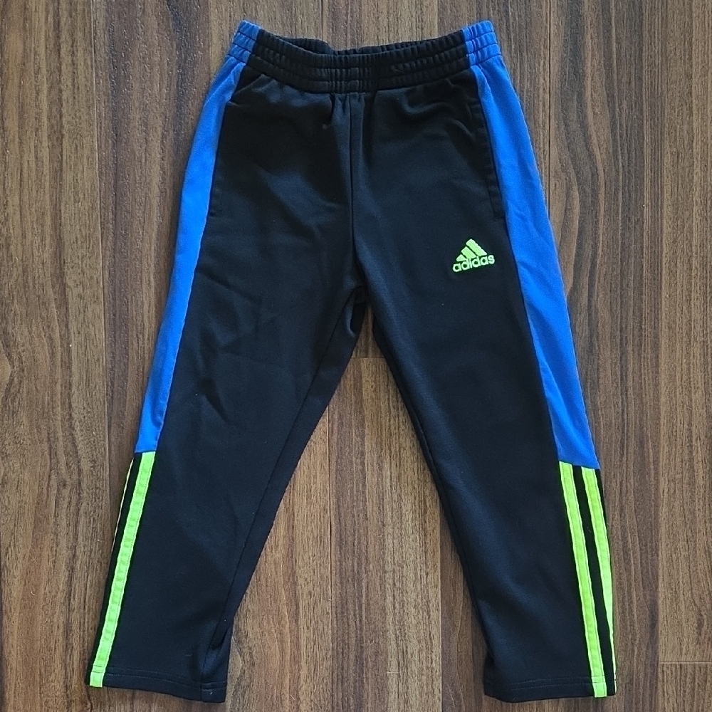 5/$20 Adidas 4T Black and Blue Sweatpants with Reflective Accents